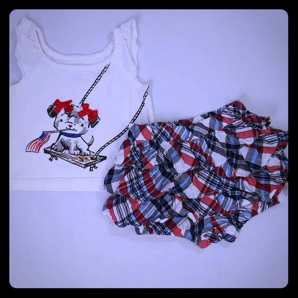 The Children's Place RW&B 2pc Set Girls 6-9m